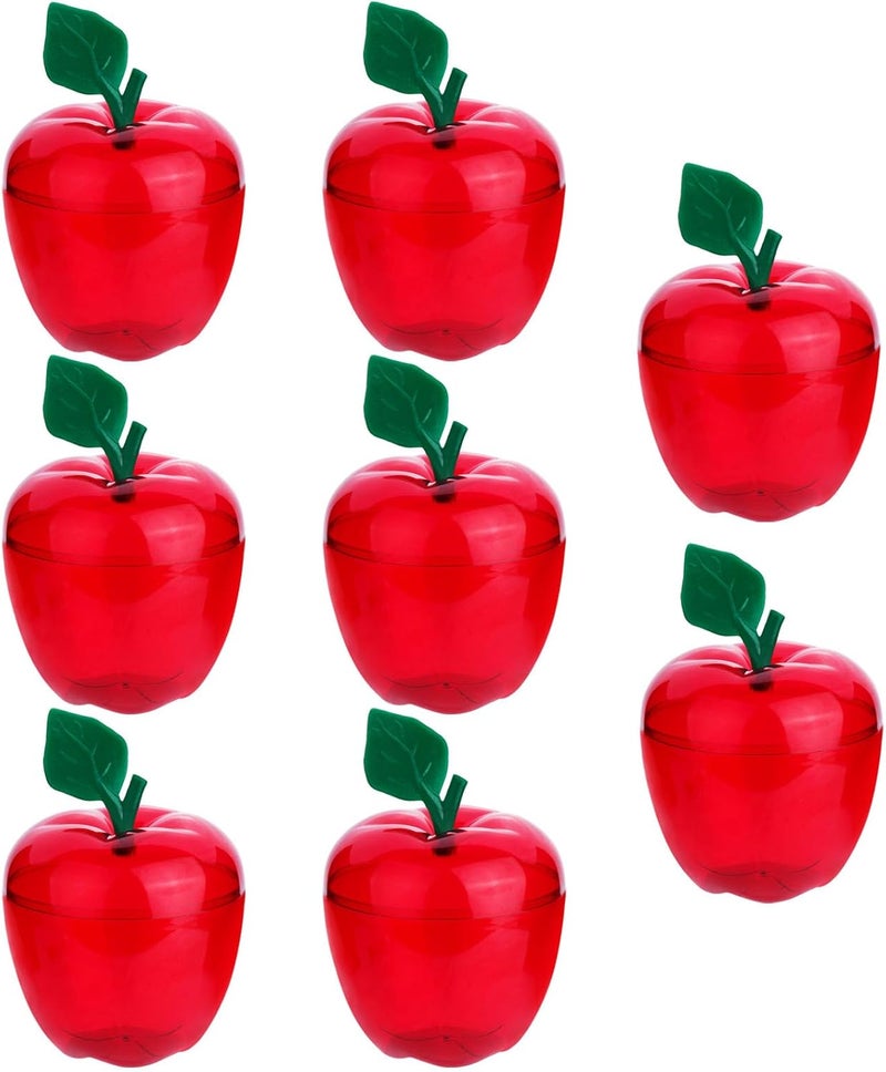 TABGACH Large Red Apple Container Jar,Apple Shaped Candy Jar Back To School Teacher Appreciation Gift Christmas Gifts,Plastic Apple Decor Classroom Wedding Valentine Party Christmas Decorations (8 Pack) - Image 1